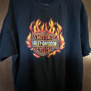 Men’s Harley-Davidson Black and Orange Flame T-Shirt